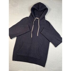 Gap‎ Navy Blue Knit Hoodie Sweater Pullover Mens Size Small Cotton Alpaca Blend
